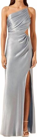 Shona Joy La Luna Asymmetrical Pleated Maxi Dress In Powder Blue