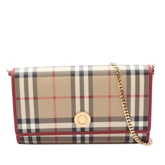 Burberry Pre-owned Burberry House Check Coated Canvas Wallet On Chain Ladies XNB3WQH2EC2ZUV79