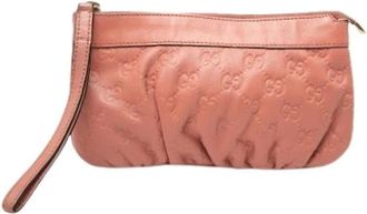 Gucci Pre-owned Clutch - Dames - Vintage Clutch - Roze - ONE Size - Leer - Vintage