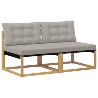 vidaXL Sof&aacute; Intermedio De Exterior Madera Maciza De Acacia Y Textileno Vidaxl