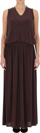 Christophe Lemaire Brown V Neck Maxi Dress