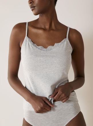 Miiyu Womens Lace-trim fitted Cami Top