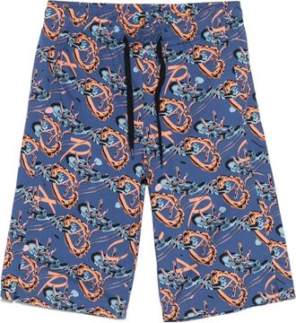 A.P.C. Shorts con stampa astratta - Blu