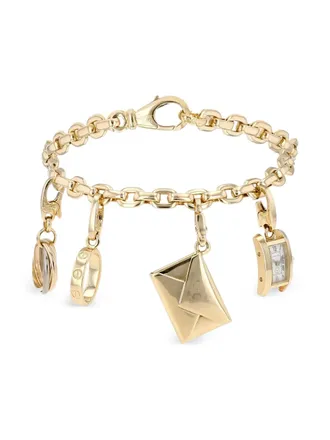 Cartier 18K yellow gold sapphire charm bracelet