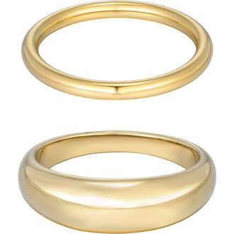 Adornia Set of 3 Stackable Band Rings in Gold at Nordstrom Rack, Size 8