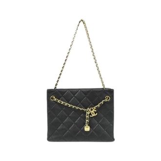 Chanel Pre-owned Lamsleren Schoudertas - Dames - Pre-owned - Zwart - Maat: ONE Size Leer