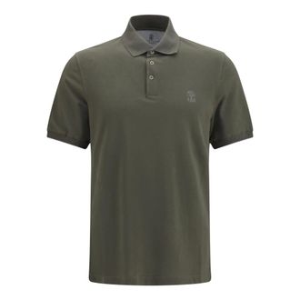 Brunello Cucinelli Polo de Algod&oacute;n - Tops - Hombre - Verde - M