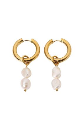 Untamed Petals Zuma Freshwater Pearl Hoops in Gold at Nordstrom