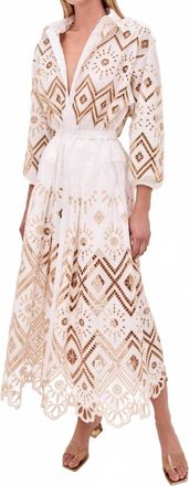 Alexis Portello Midi Dress In White