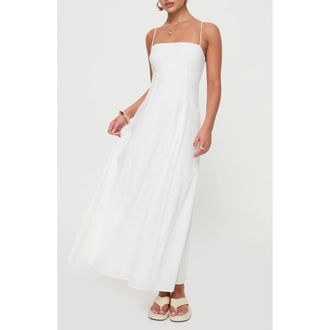 Princess Polly Brightwell Cotton Maxi Dress in White at Nordstrom, Size 4
