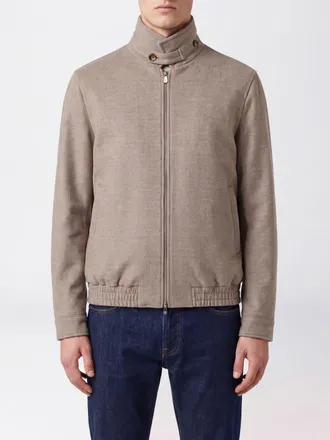 Brunello Cucinelli Wool Bomber Jacket with High Neck and Zip Closure