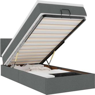 vidaXL Estructura Cama Otomana Colch&oacute;n Tela Gris Oscuro Vidaxl