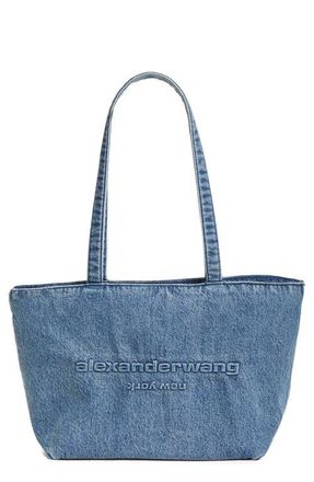 Alexander Wang Medium Punch Denim Tote in Vintage Medium Indigo at Nordstrom
