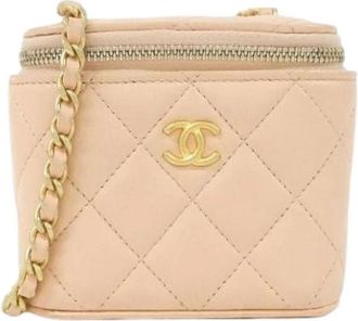 Chanel Pre-owned Vintage Mini Shoulder Bag - Dames - Vintage Mini Tas - Beige - ONE Size - Leer - Vintage