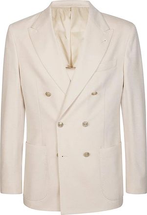 Eleventy Giacca doppiopetto P Lancia - Heren - Blazers - Beige - M - Wol - Jassen