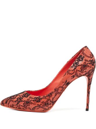 Dolce & Gabbana lace stiletto-heel pumps - women - Fabric/Calf Leather/Calf Leather/Calf Leather - 39 - Pink