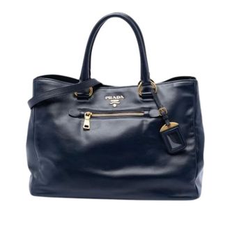 Prada Pre-owned Handbags, female, Blue, Size: ONE SIZE Pre-owned Vintage Satchel