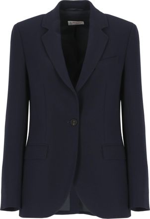 Alberto Biani Black Notched Lapel Buttoned Cuffs Single-Breasted Jacket