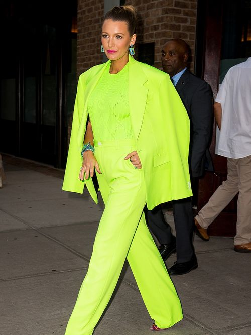 5 Blake Lively power suits to welcome you back to the office, Back to the office? Take note from Blake Lively's power suits, blake lively suit, blake lively neon suit