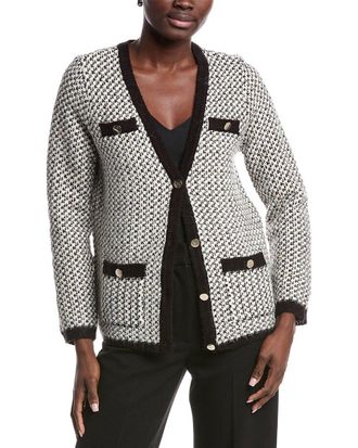 Anne Klein Knit Houndstooth Cardigan