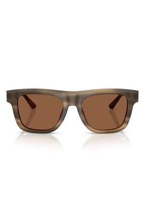 Dolce & Gabbana 52mm Square Sunglasses in Striped Tobacco /Bronze at Nordstrom