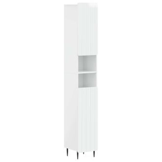 vidaXL Armario De Ba&ntilde;o Con Estante Abierto Zwolle Blanco Brillante Vidaxl