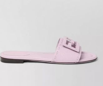 Fendi leather flat slides