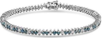 House of Brilliance 14K White Gold 3.70 cttw white and Blue Diamond Fashion Bracelet at Nordstrom