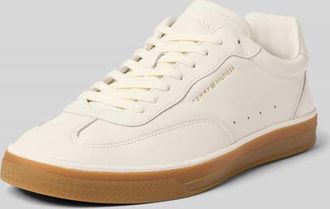 Tommy Hilfiger Low Top Sneaker aus echtem Leder in Weiss, Gr&ouml;&szlig;e 40