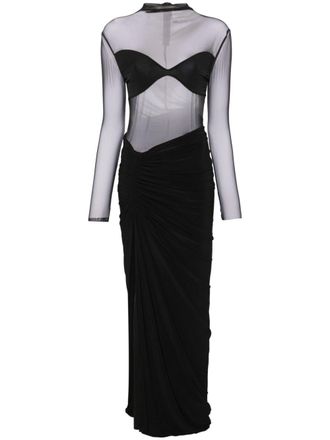 Atu Body Couture Maxi-jurk met ruches - Zwart