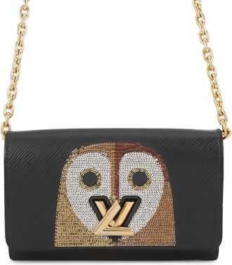 Louis Vuitton Black Noir Spangles Epi Leather Chain/Shoulder Wallet (Pre-Owned)
