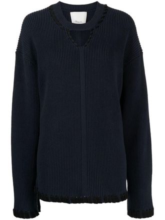 3.1 Phillip Lim ribbed V-neck jumper - Blue