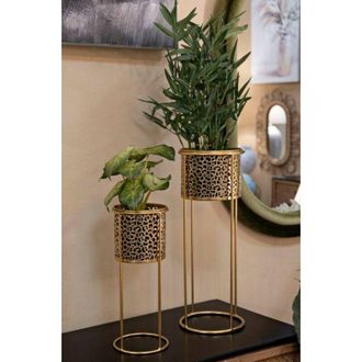 Dmora Dmora - Objetos Boltiere, Complemento De Decoraci&oacute;n, Art&iacute;culo Decorativo, Accesorio De Decoraci&oacute;n, Oro, 17x17 H46 Cm