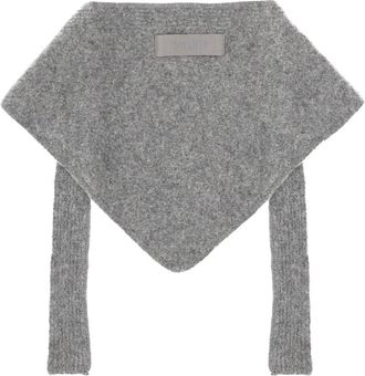 Jacquemus Alpaca Wool Logo Shawl - Gray