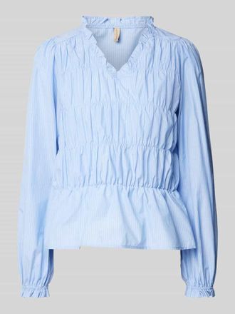 Soyaconcept Regular Fit Bluse mit V-Ausschnitt Modell ONARI in Hellblau, Gr&ouml;&szlig;e XS