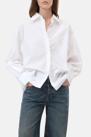 Closed Cape Blouse In White