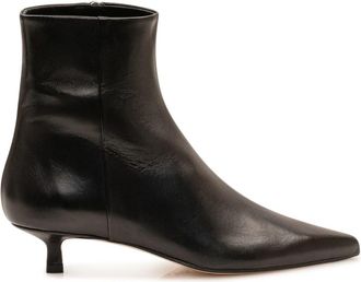 Aeyde Sofie Enkellaarsjes - Dames - Laarzen met Hak - Zwart - 38 EU - Leer - Schoenen
