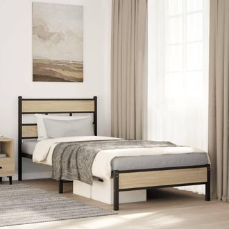 vidaXL Giroletto Senza Materasso Rovere Sonoma 100x190cm In Truciolato - Vidaxl