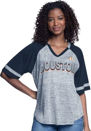 G-III 4Her by Carl Banks Womens G-III 4Her by Carl Banks Navy Houston Astros Hall of Fame Raglan Oversized Half-Sleeve V-Neck Top at Nordstrom, Size Small