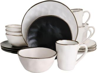 Elama Roman 16 Piece Stoneware Dinnerware Set in White at Nordstrom