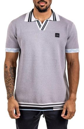 Maceoo Ascension Tipped Knit Polo in Grey at Nordstrom, Size 6