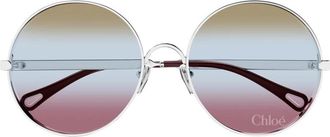 Chlo&eacute; Ronde Zonnebril - unisex - Zonnebrillen - Grijs - 59 MM - Nylon - Accessoires