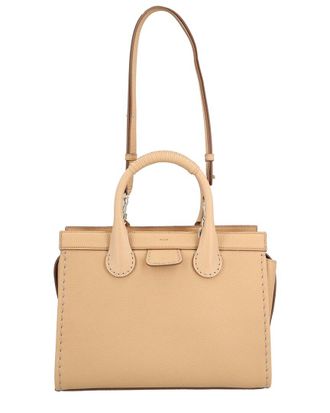 Chlo&eacute; Beige Leather Edith Medium Zip Tote Beige, Never Carried (Authentic Pre-Loved)