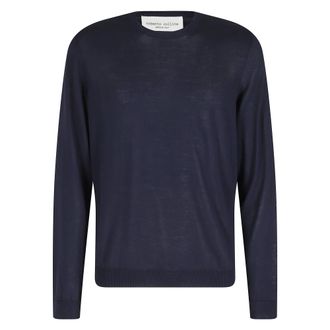 Roberto Collina Round-neck Knitwear, male, Blue, Size: 3XL Round-neck Knitwear