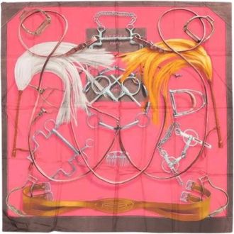 Herm&egrave;s Pre-owned Scarves, female, Pink, Size: ONE SIZE Pre-owned Carre 140 Silk Scarf
