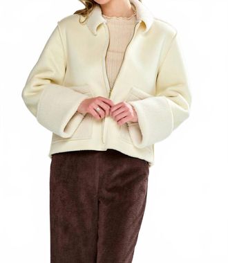 Sara Campbell Rhiannon Shearling Suede Jacket In Ivory