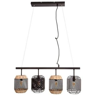 Globo Lighting Globo David Lámpara colgante de techo tipo barra, color negro, 4 bombillas E14