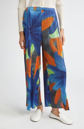 Pleats Please Issey Miyake Carnival Pleated Wide Leg Pants in Gray at Nordstrom, Size 2