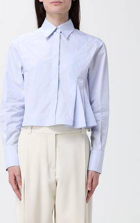 Sportmax Camicia in cotone con dettaglio plissettato
