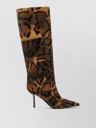 Le Silla bella knee length animal print stiletto boots